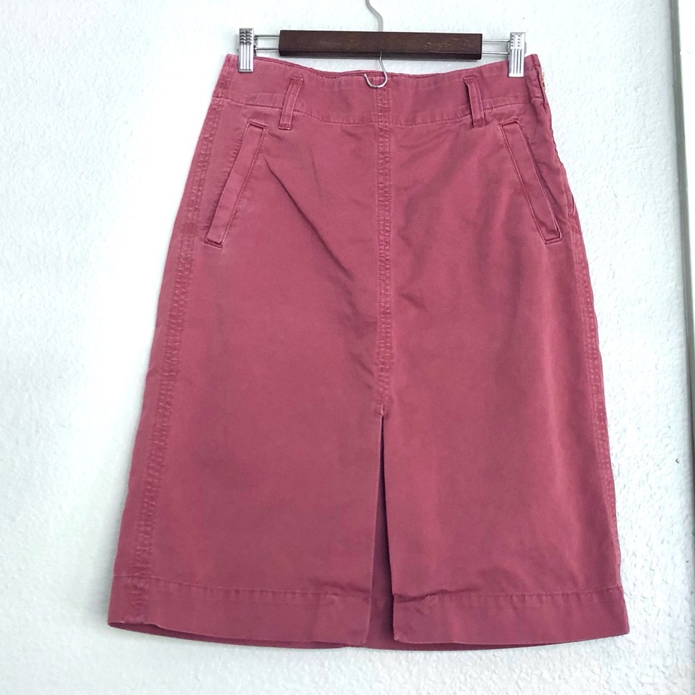 J. Crew Rose-Mauve High-Waist Midi Skirt with Front Slit
